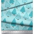 thumbnail image 3 of Soimoi Georgette Viscose Fabric Christmas Tree Block Print Fabric by The Yard 42 Inch Wide, 3 of 3