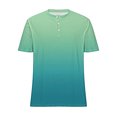 thumbnail image 4 of Shirts for Men, Mens Summer Printed Button Up Short Sleeved Round Neck Top, 4 of 5