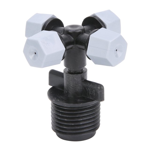 Micro Pulvérisateur, Buse d'Atomisation à Filetage Mâle de 1/2 Po, Buse à 4 Sorties, Buse d'Arrosage, pour Humidification de Serre Refroidissement Arrosage de Jardinage