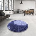 thumbnail image 4 of Ahgly Company Tapis d'Intérieur Lavable en Machine Carré Transitionnel Bleu Ciel, 8 Pieds Carré, 4 of 7