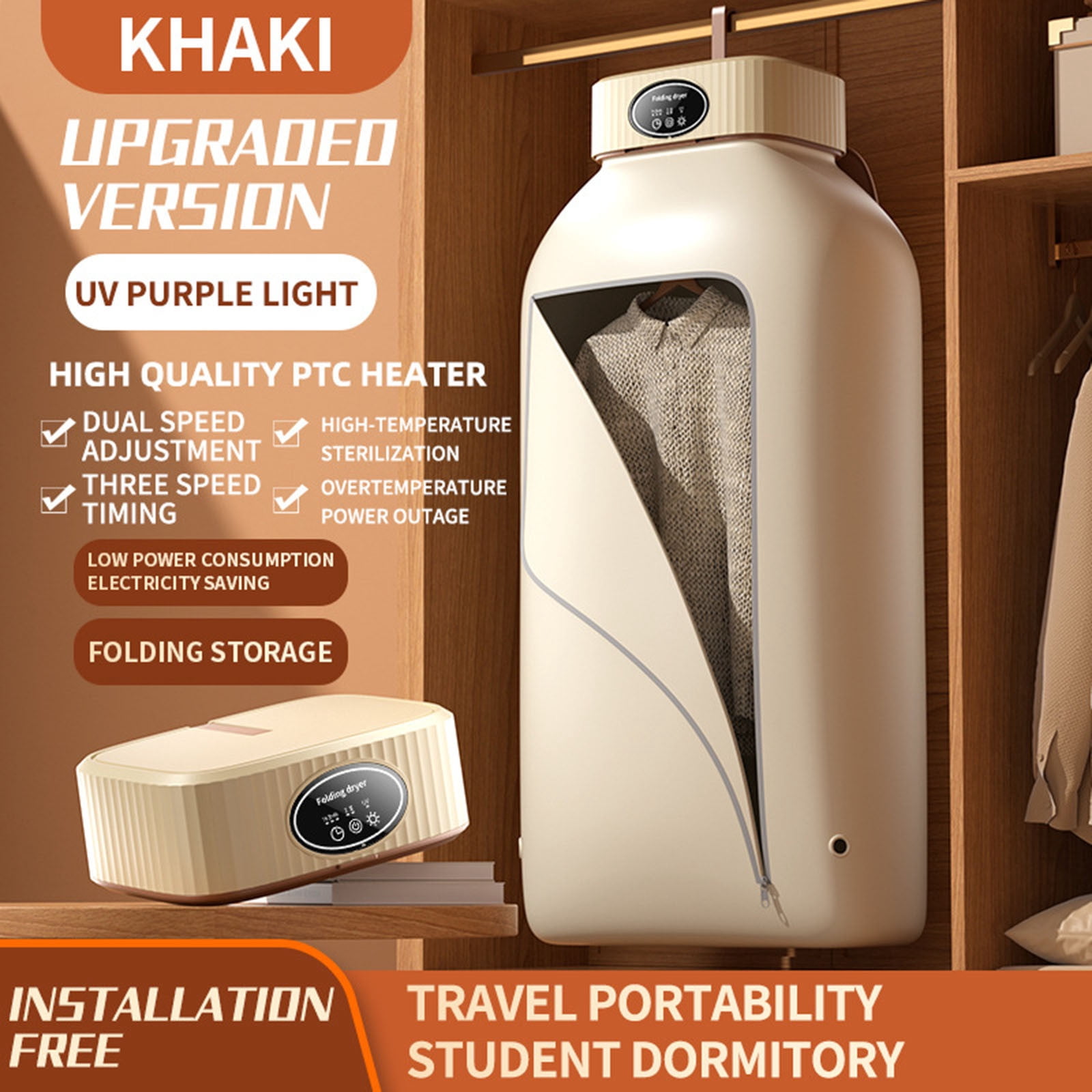 TopLLC Portable Laundry Dryer, Multifunctional Portable Dryer Machine, 2 Gear Adjustable Mini Indoor Clothes Dryer With Dryer Bag on Clearance