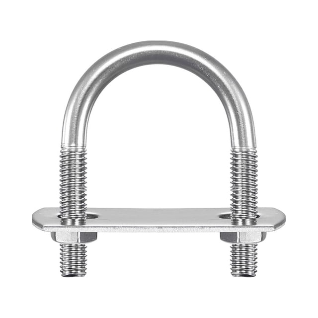 Unique Bargains Rond U-Bolts 2 Ensembles 29mm (1.14') Largeur Intérieure 47mm Longueur M6 304 Acier Inoxydable avec Rondelles et Plaques à Écrous