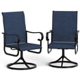 thumbnail image 3 of EastVita 2PC Patio 360° Swivel Chairs, Outdoor Rocking Dining Chairs with All-Weather Textilene Fabric, High Back, Blue, 3 of 9