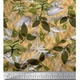 thumbnail image 1 of Soimoi Orange polyester Crepe Fabric Artistic Leaves Decor Fabric Printed Yard 42 Inch Wide, 1 of 5