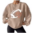 thumbnail image 1 of Rbaofujie Chandails pour Femmes Mode Femmes Décontracté Dames Uni Ample Manches Longues Col Rond Chemisiers Hauts Chandails Sans Capuche Kaki Chandails à Capuche Graphiques, 1 of 4