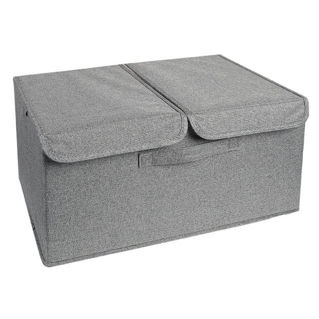 Bacs de Rangement Pliables en Lin avec Poignées Contenants de Rangement pour Maison Bureau Garde-Robe Vêtements