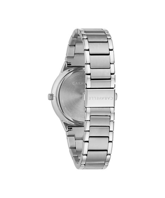 Caravelle Mens Silver-Tone Quartz Watch