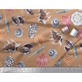 thumbnail image 2 of Soimoi Japan Crepe Satin Fabric Colorful Shells Ocean Print Sewing Fabric Yard 42 Inch Wide, 2 of 3