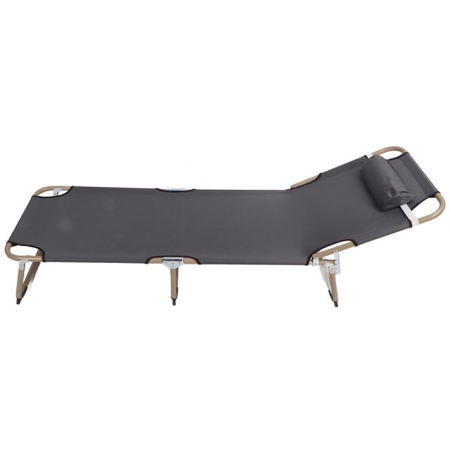 Lit de Camping Pliant Portable, Lit de Camping Pliant Portable Réglable 4 Positions Dossier Réglable pour Piscine pour Plage
