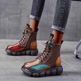 thumbnail image 2 of CEHVOM Woman Winter Plus Size Leather Boots Thick Heel Booties Ladies Retro Breathable Short Boots, 2 of 6