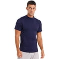 thumbnail image 4 of dPois 3Pcs Men's Fashion Mock Turtleneck Pullover Tops Short Sleeve T-Shirts Basic Slim Fit Solid Color Tees Blue M, 4 of 7