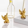 thumbnail image 2 of facefd 2pcs Cupid Angel Statue Tabletop Cherub Home Decor Garden Ornament Golden, 2 of 7