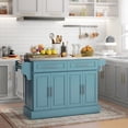 thumbnail image 2 of HOMCOM Îlot de Cuisine avec Rangement, Chariot de Cuisine Roulant, Bleu Pâle, 2 of 10