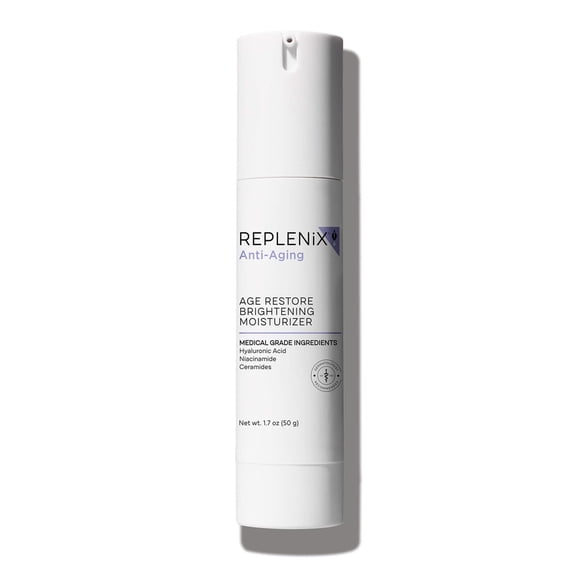 Replenix Age Restore Hydratant Éclaircissant pour le Visage avec Acide Hyaluronique, Niacinamide et Céramides, Crème pour le Visage Sans Huile de Qualité Médicale pour Peau Mature (1,7 oz)
