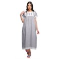 thumbnail image 1 of Moomaya Chemise de Nuit Maxi Boutonnée à Manches Courtes Imprimée pour Femmes en Coton, 1 of 5
