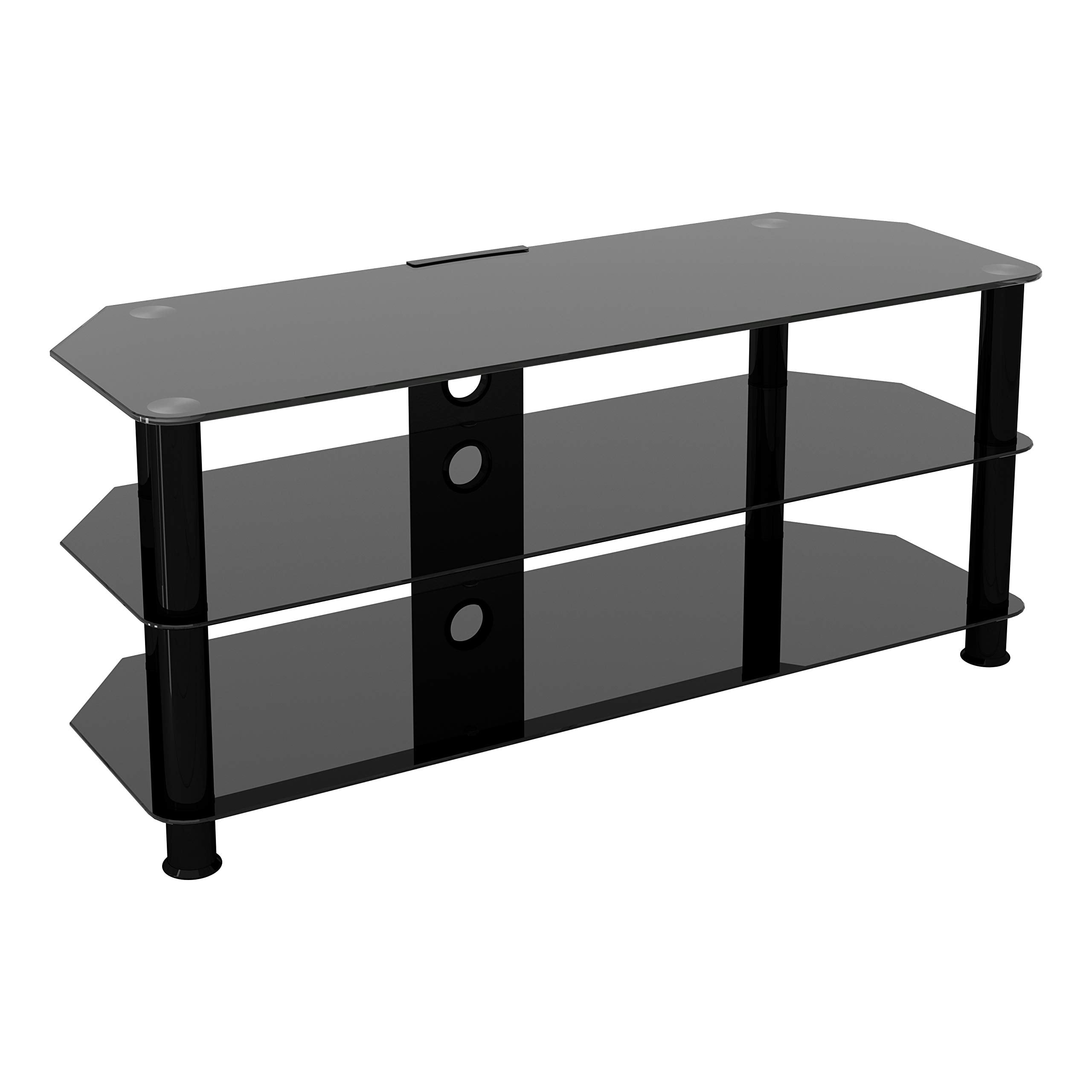 AVF SDC1140CMBB-A Media Component TV Stand with Cable Management for up to 55" TVs, Black