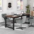 thumbnail image 3 of Tribesigns 63” Executive Desk, Large Office Computer Desk with Thicken, Frame Modern Simple Workstation Business Furniture for Home Office, Rustic Brown/Black, 3 of 6