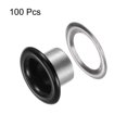 thumbnail image 3 of Unique Bargains 100PCS Grommets Eyelets 1/4 Inch (6mm) ID Hole Metal Self Backing Eyelet with Washers for Leather Black, 3 of 7