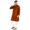 thumbnail image 3 of Atasi Ensemble Kurta Pyjama 2 Pcs pour Homme, Col Henley, Kurta Long Décontracté, 3 of 7