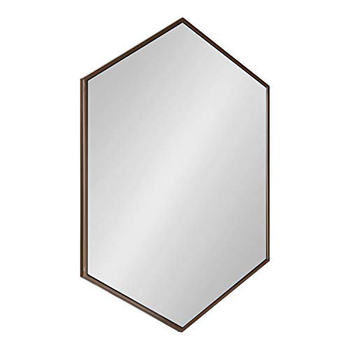 Kate and Laurel McNeer Miroir Mural Moderne, 31 x 22, Bronze, Miroir Hexagonal Géométrique pour Mur