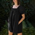 thumbnail image 4 of BEFOKA Robe pour Femme Grande Taille, Liquidation de Robes d'Été pour Femmes, Robe d'Été Mini pour Femme Robe de Plage Ligne A Décontractée Ample Robe Soleil avec Poches Plissée à Manches Courtes Col Évasé, 4 of 4