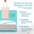 thumbnail image 3 of Sleepgram Housse de Couette Zippée en Coton Supima 400 Fils, Lit Simple, Blanc, 3 of 11