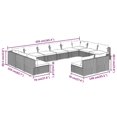 thumbnail image 4 of vidaXL 12 Piece Garden Lounge Set with Cushions Black Poly Rattan, 4 of 4
