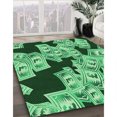 thumbnail image 3 of Ahgly Tapis Rectangulaire Lavable en Machine Intérieur Vert Émeraude Profond, 8 Pieds x 10 Pieds, 3 of 7