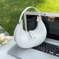 thumbnail image 3 of Half Moon Commute Bag Fashion Underarm Hobo Bag Solid Color for Weekend Vacation, 3 of 10