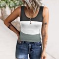 thumbnail image 2 of Dealovy Ribbed Tank Tops for Women Sleeveless Color Block Scoop Neck Buttons Slim Fitted Basic Tunic Tees, 2 of 6