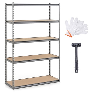 Gymax 5-Tier Garage Shelving Unit 2200 LBS Heavy Duty Metal Storage Shelves for Pantry Gray