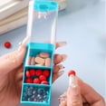 thumbnail image 4 of Meitianfacai 3 Compartment Portable Pill Organizer Clear Slide Out Design With Separate Sections Daily Medication Box Transparent Partition Storage For Morning Noon Night Doses (Blue), 4 of 6
