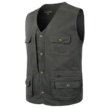 Mens Vest Jacket Mens Outdoor Vest Leisure Jacket Lightweight Vest With Zip Many Pockets