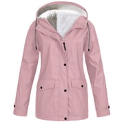 UPPADA Winter Coat Fuzzy Winter Blanket Coats for Women Button Down Thermal Jackets Leopard Color Block Outerwear Cat Ear Cute Hoodies Abrigos De Mujer Elegantes