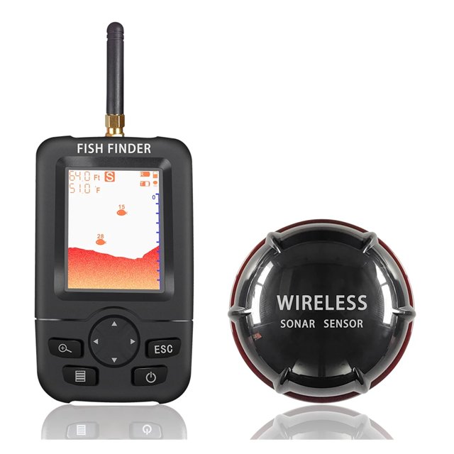Smart Portable Rechargeable Fish Finder Wireless Sonar Sensor Fishfinder Locator Water Temperature ,Easy to Use