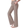 thumbnail image 1 of Innerwin Pantalons Harem Taille Haute pour Femmes Pantalons de Course Jambes Larges Extensibles Kaki 3TG, 1 of 4