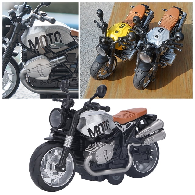 ANGGREK Alloy Motorcycle Model, Simulated Racing Sound Effect Retro Motorcycles Toy Luminous For Outdoor For Kids
