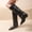Black, variant on Amzcrzy Knee High Boots Women Women's Fashionable Casual Winter Style Knee-High Pleated Boots Solid Color Metal Buckle Pointed Toe Thick Heel Low Heel Knee-High Boots Thigh High Boots Women's Boots