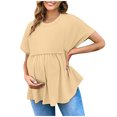 thumbnail image 2 of Liquidation d'Économies d'Été! Tunique à Manches Courtes à Col Rond pour Femmes Enceintes, Blouse Décontractée de Printemps Été, Chemise de Maternité Confortable et Tendance pour le Quotidien Liquidation Ventes Aujourd'hui Aubaines Prime, 2 of 8