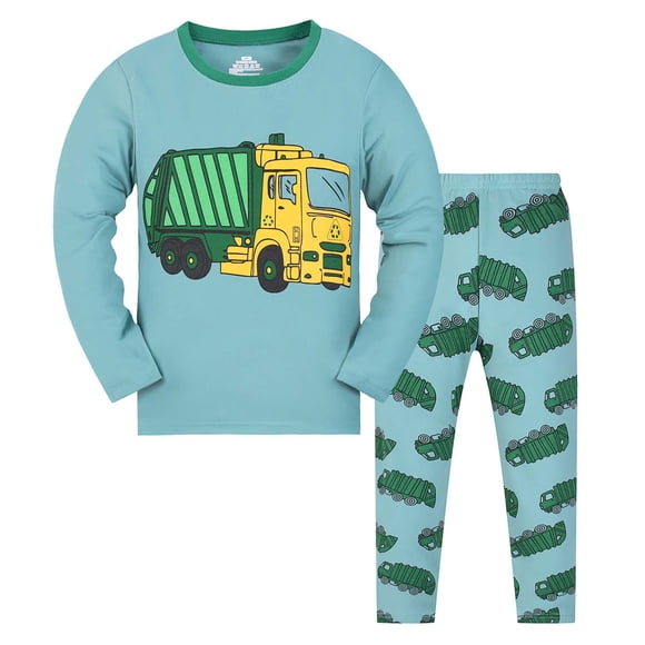 PMVFHDE 2 Piece Pant Sets for Boy Fall Toddler Kids Baby Boys Girls Pajamas Cartoon Cute Print Long Sleeve Top Trousers Outfits Set Blue,9-10 Years