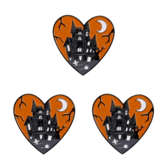 maskred Exquisite And Fashionable Halloween Enamel Pin Brooch Gift For Gothic Jewelry Enthusiasts And Alloy castle 3Set