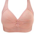 thumbnail image 1 of Birdeem Womens Non Steel Ring Style Printed Gathered Middle Button Breathable Underwear Daily Bra, 1 of 5