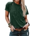 thumbnail image 2 of FAIWAD Womens Short Sleeve Tops Summer Round Neck Short Sleeve Plus Size T Shirts Causal Beach Vacation Basic Tees, 2 of 6