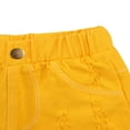 thumbnail image 3 of Baby Girls Casual Denim Shorts Solid Color High Waist Button Ripped Jeans with Side Pockets Purple 2-3 Years, 3 of 5