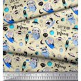 thumbnail image 2 of Soimoi Velvet Fabric Planet,Rocket & Astronaut Animals Cartoon Print Fabric by Yard 58 Inch Wide, 2 of 3