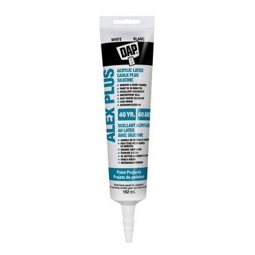 DAP Alex Plus All-Purpose Acrylic Latex Caulk Plus Silicone, 162ml, White