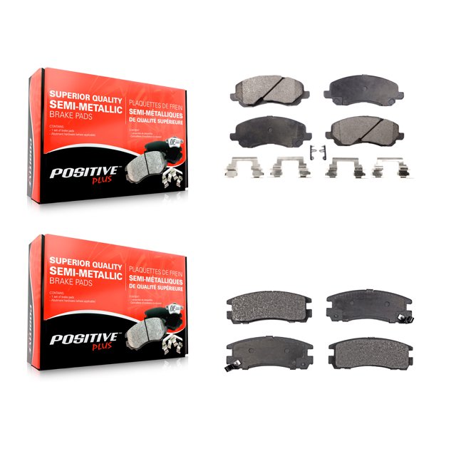 Positive Plus Front Rear Semi-Metallic Brake Pads Kit for Car Mitsubishi Chrysler Sebring Eclipse Galant Dodge Stratus KPF-100400