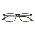 thumbnail image 1 of TR90 With Flexible Titanium B Temple Rectangle Reading Glasses - Blue AR Coating - Reduce fatigue, strain, & dry eye from computer usage. (Matte Leopard, 2.25), 1 of 3
