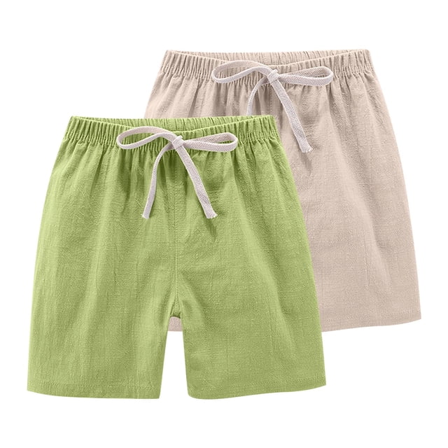 RXIRUCGD 2025 Summer Clothes for Kids 2PC Children's Summer Solid Casual Sports Shorts With Drawstring For Kids