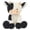 A, variant on DEBGFS Cow Plush Toy Black and White Flower Smile Calf Sitting Doll Shell Birthday Gift Girl‘s Rag Doll,B